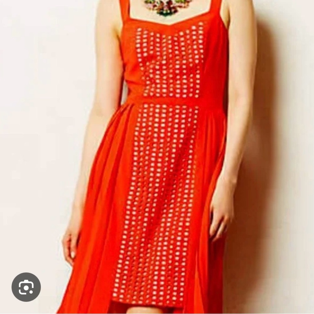 Anthropologie Timo Weiland Orange Eyelet Dress Women’s size 0 XS NWOT